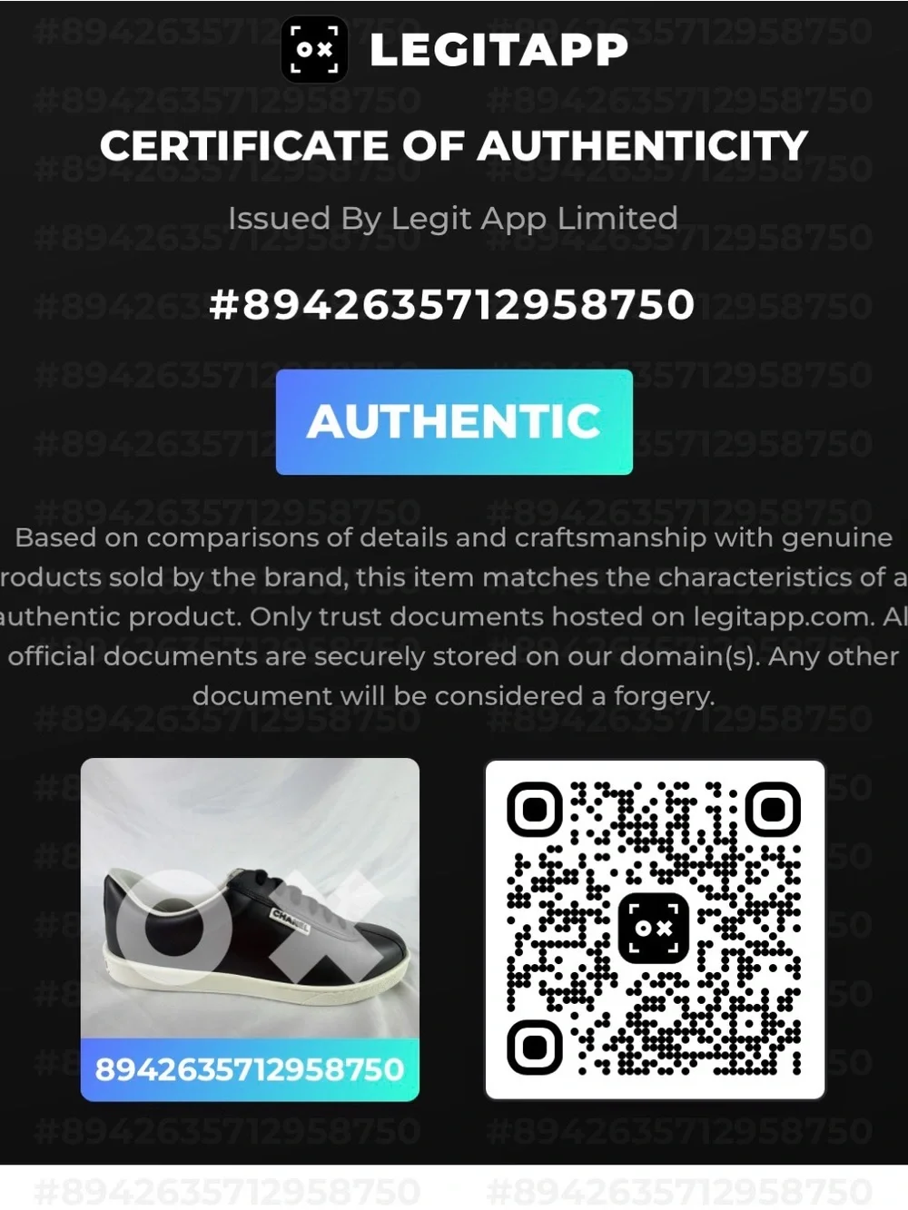 CHANEL Uniform Black Leather Low Top Unisex Sneakers Marked as 42 - W 11 - M 9